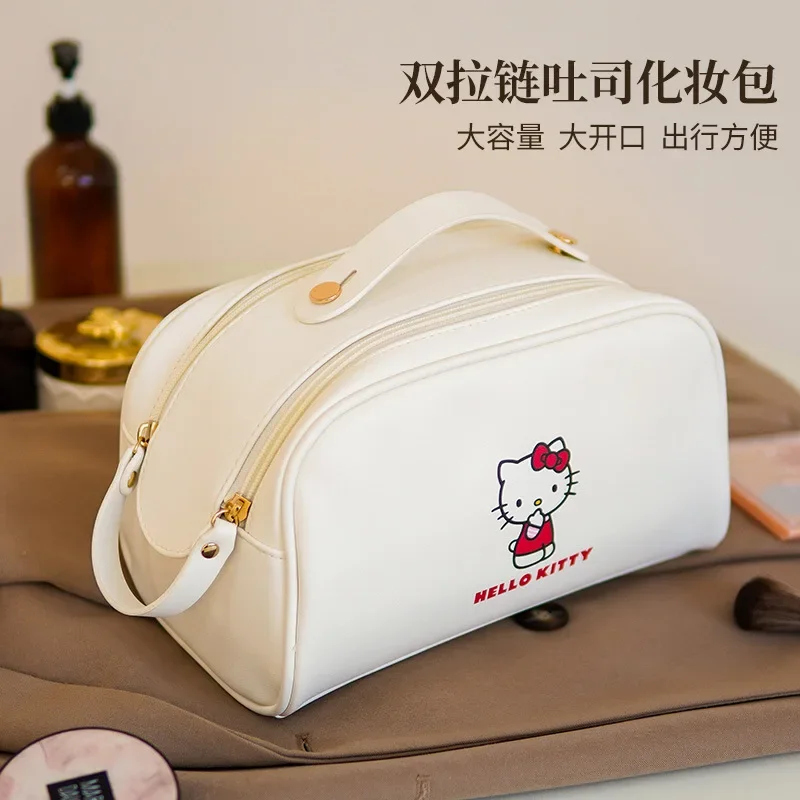 

Sweet Hello Kitty My Melody Anime Kawaii Sanrio PU Zipper Portable Makeup Bag Cute Pochacco Large Capacity Storage Bag Gifts