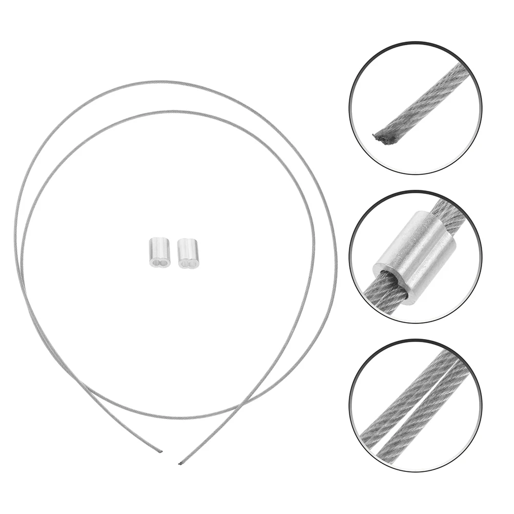 2 Pcs Accessories Basketball Net Stringing Hoop Outdoor Rope 18000X030X030CM Steel Wire