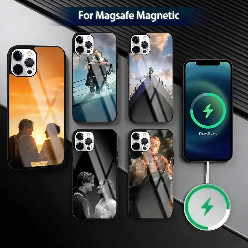 

Чехол для телефона Titanic для iPhone 17, 16, 15, 14, 13, 12, 11 Plus, Pro, магнитный, с беспроводной зарядкой Magsafe