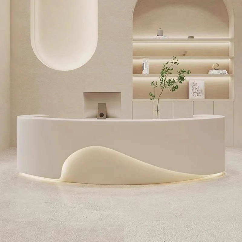 Salon Reception Desk Modern Counter Front Long Minimalist Church Pulpito Entrance Tables Bancone Reception Advanced Luxury