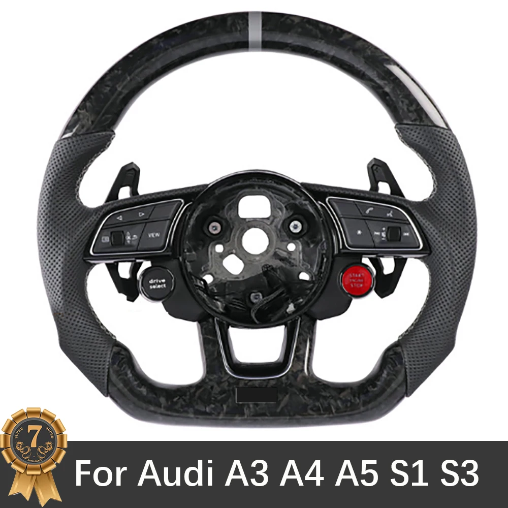 

For Audi A3 A4 A5 S1 S3 S4 A6 A7 B9 S5 Customized Carbon Fiber Red Line Steering Wheel Assembly Accessories