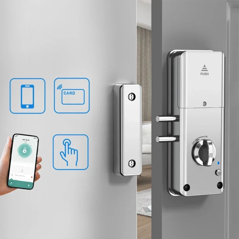 1set Tu-ya Smart Lock APP IC Card Unlock No Drilling Invisible Door Lock Smart Electronic Lock Wooden Door Burglar Door Locks