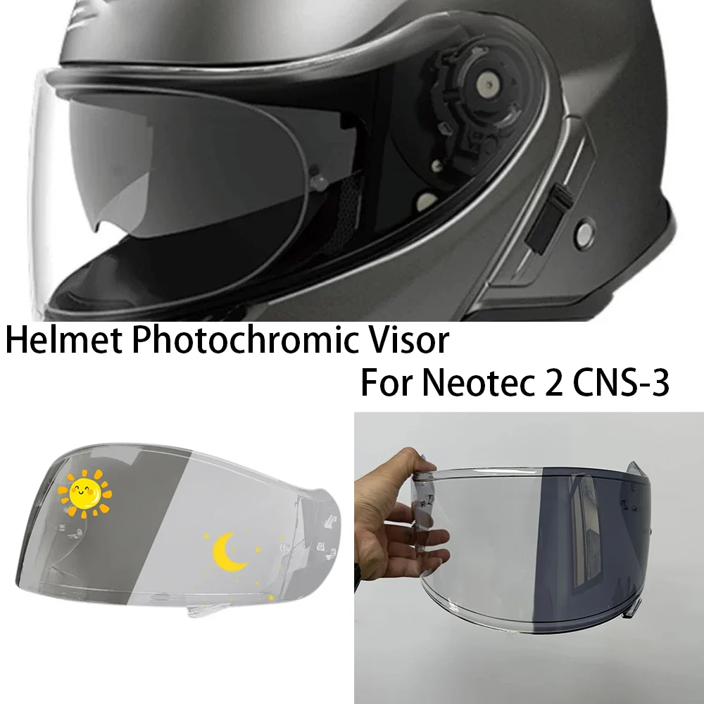 For Shoei Neotec 2 CNS-3 Motorcycle Helmet Photochromic Visor Helmet Visors Automatically hromic Lens