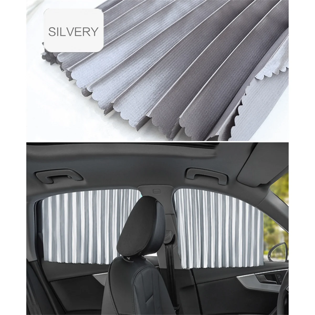 

Car Silver Sunshade Automatic Retractable Magnetic Rail Car Curtains Car Window Sun Protection for Car