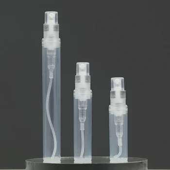 2/3/5ml plastic perfume spray bottle sample round Atomizer empty cosmetic bayonet fine mist transparent travel separate container