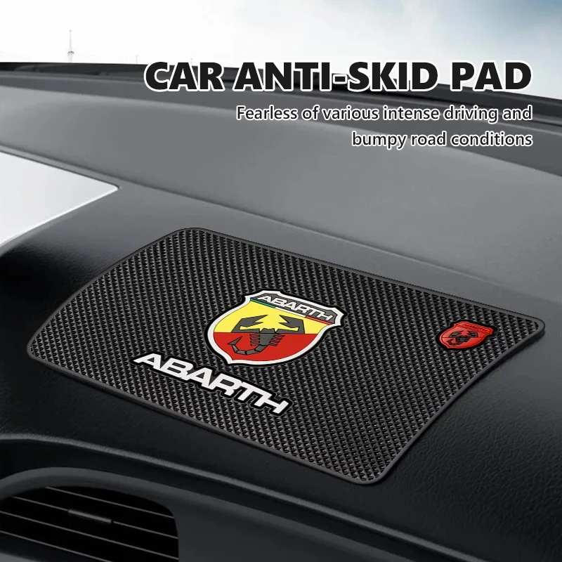 PVC Car Dashboard Anti-Slip Mat Phone Key Holder Non-Slip Pad For Abarth FR FIAT 500 595 695 124 Bravo Linea Siena Panda