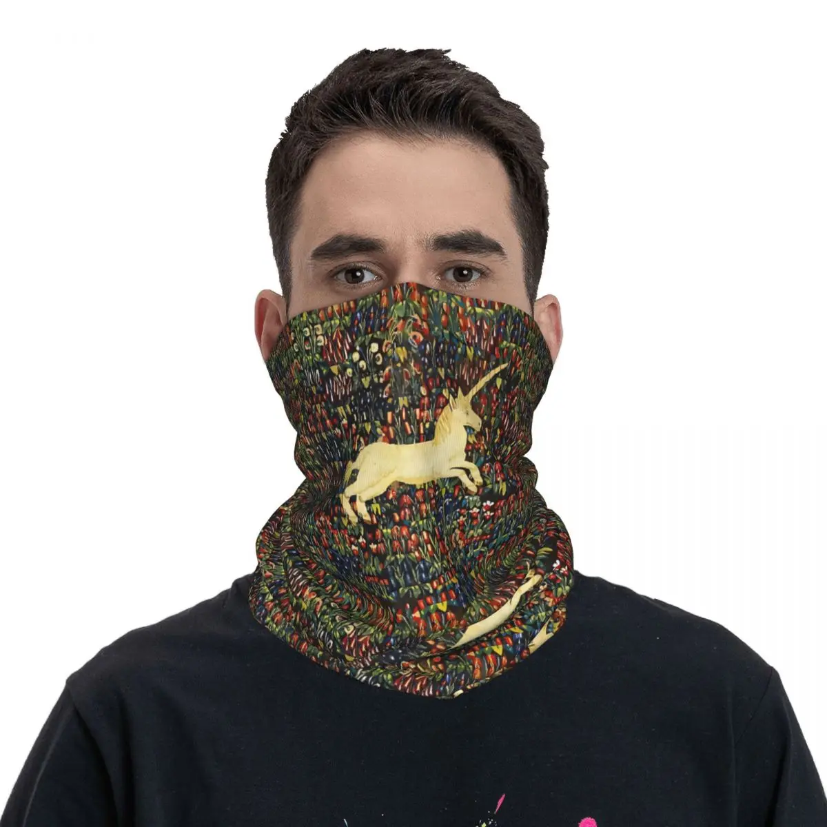 Balaclava impressa UNICORN para homens, polainas de pescoço, lenço, multifuncional, ciclismo, corrida, bandana, adultos