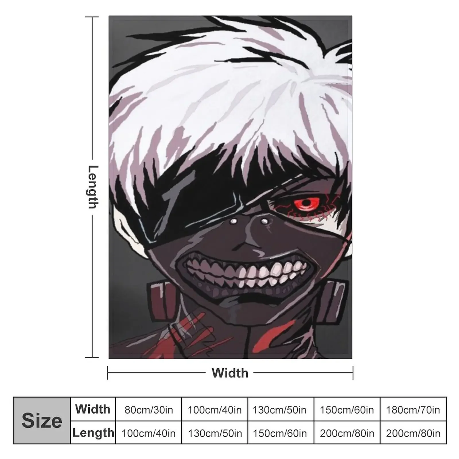 Ken Kaneki Digital Throw Blanket Blankets For Sofas Soft Beds Decorative Throw Blankets