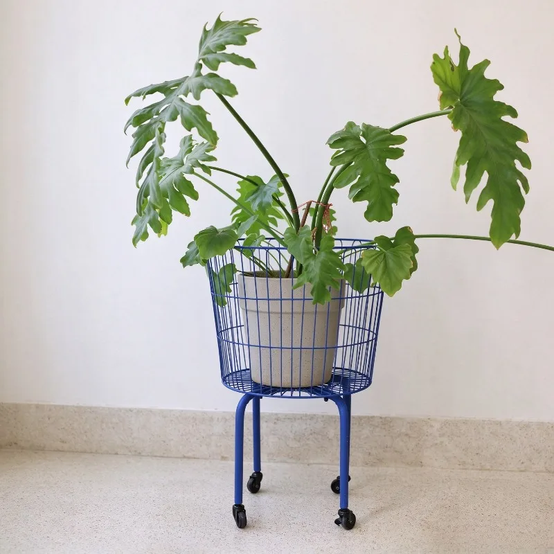 Movable Flowerpot Stand Living Room Flower Rack Minimalist Metal Flower Pot Holder Household Multifunctional Organization Rack
