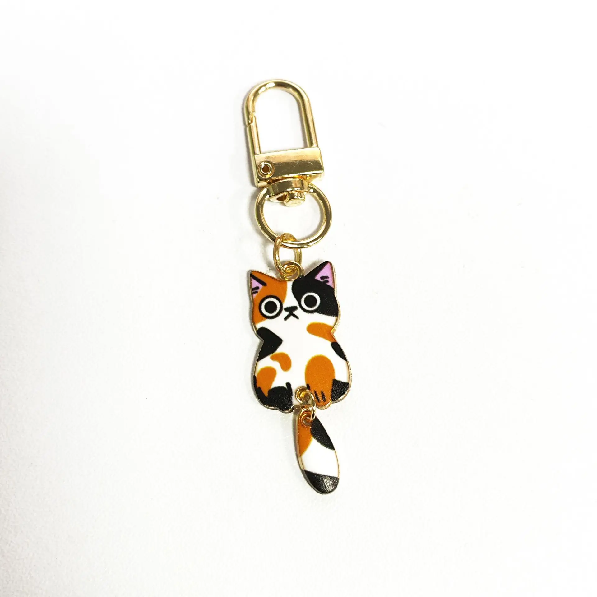 Cute Cartoon Kitten Custom Keychain, Key Ring Pendant