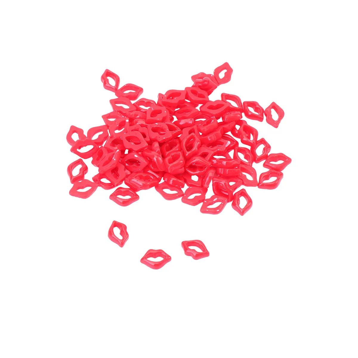 

100 Pcs Case DIY Accessories Red Lips Decor Phone Case Sticker Sticker Clothes Accessory Ornament Resin Material