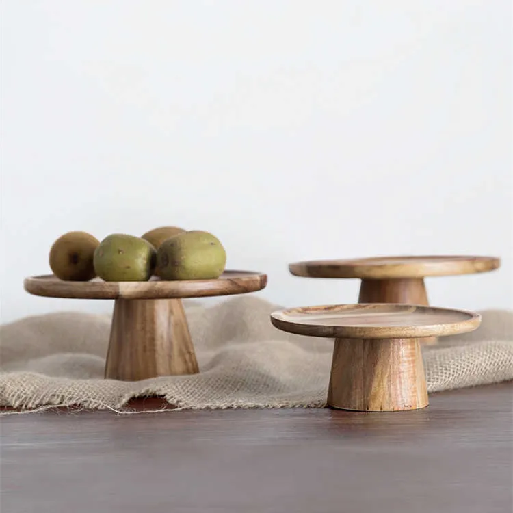 

Wooden Cake Stand Plate High Foot ternoon Tea Dert Display Stand Plate Set Decoration Ra Plate Di