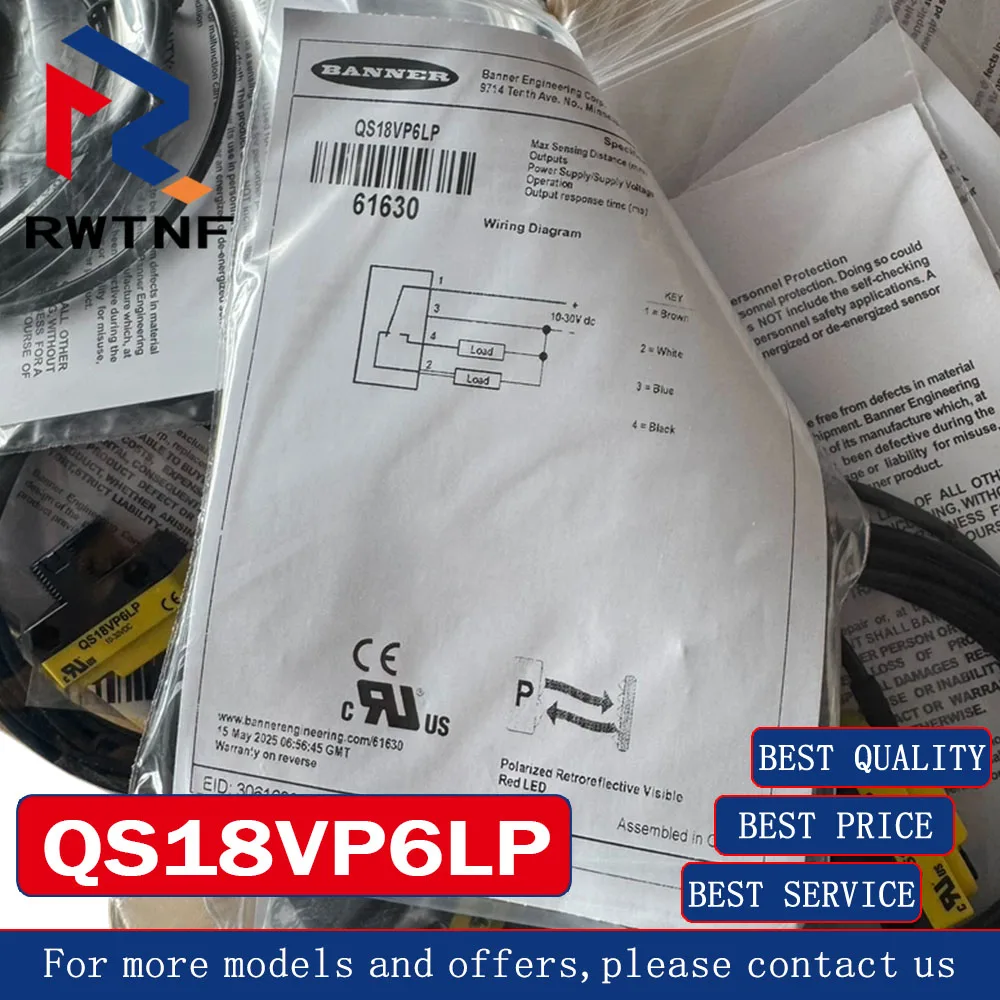 Brand New Genuine QS18VP6LP Banner Photoelectric sensor, order number 61630,100% original warehouse stock