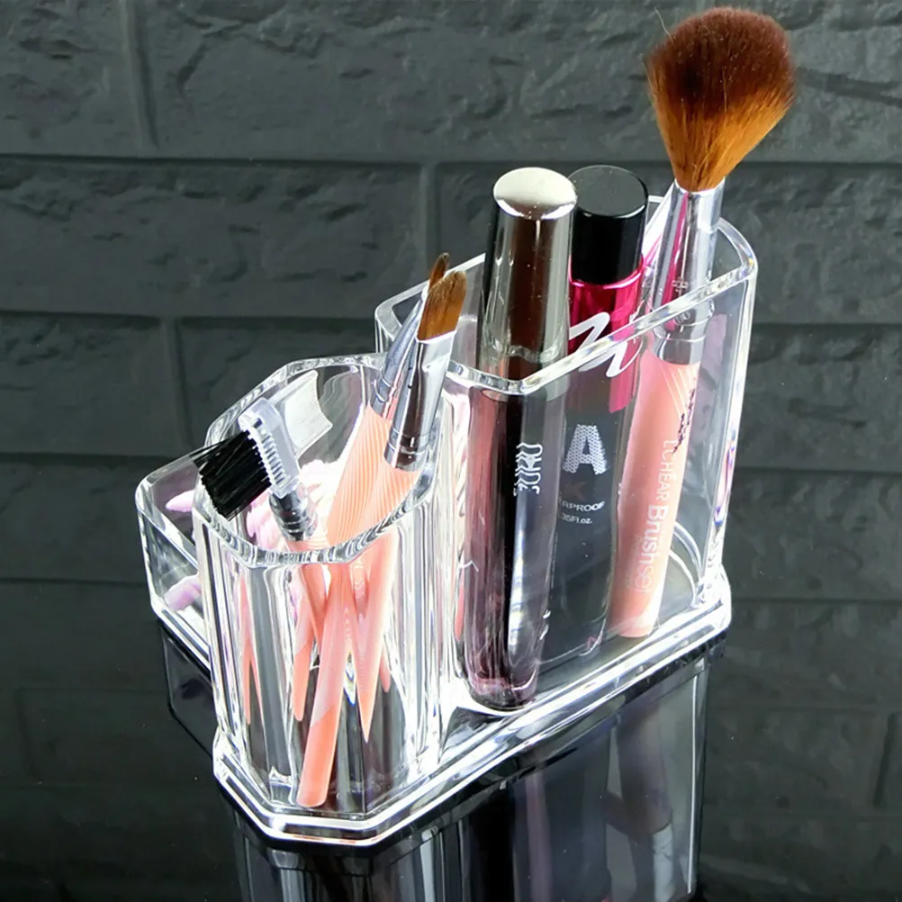Premium Acrylic Makeup Brush Storage Box Clear Transparent Design for Vanity Sink Pantry Organizing Beauty Craft Kitchen