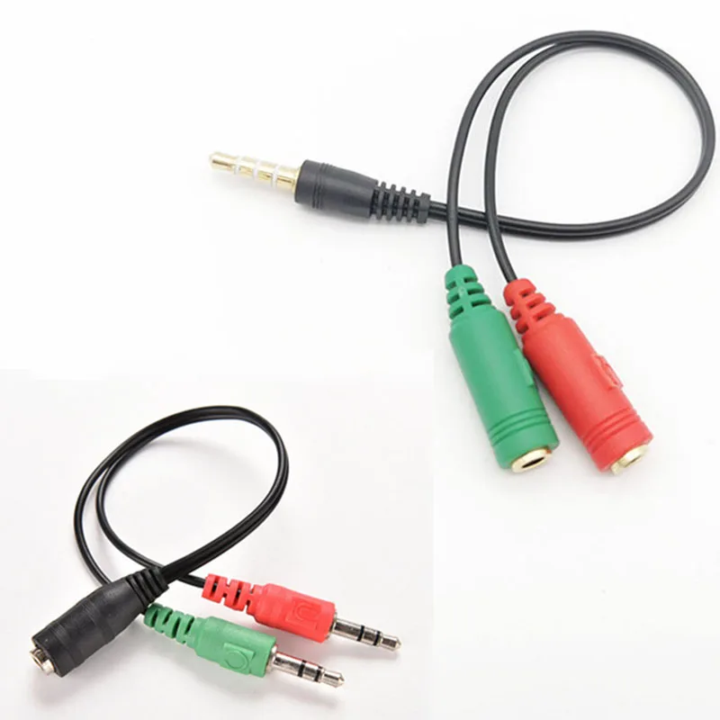 3.5mm Jack Cable Headset Adapter Y Splitter Audio 2 Female to 1 Male for Laptop PS4 Phone Xbox One Earphone Headphone Microphone