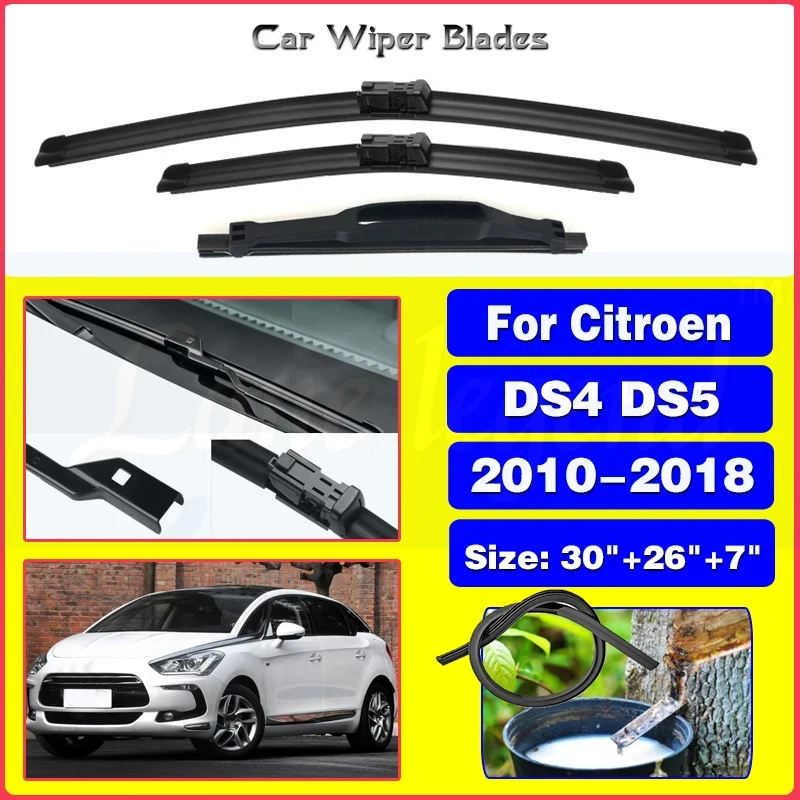 Wiper Front & Rear Windscreen Wiper Blades Set For Citroen DS4 DS5 2010-2018 2011 2012 Windshield Windscreen Window 30