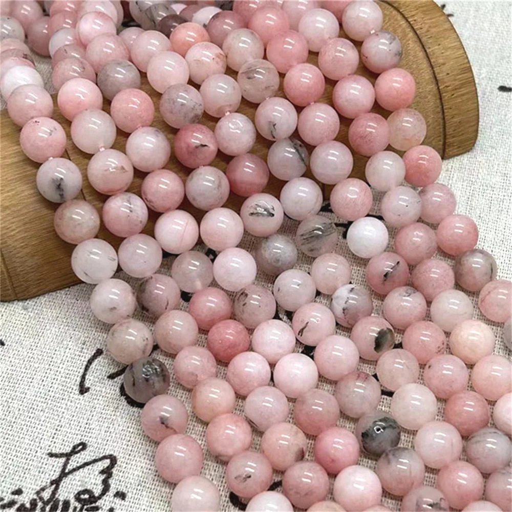 

Natural Stone Rose Quartzs Pink Crystal Cat Eye Howlite Jade Round Loose Beads 6-10mm for Jewelry Making DIY Bracelet Wholesale