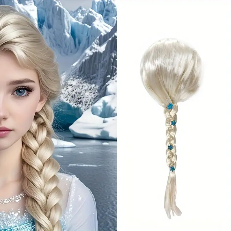 

Элегантный синтетический парик принцессы для женщин, плетеный парик золотого блондинки, костюм для косплея, подарок на Хэллоуин