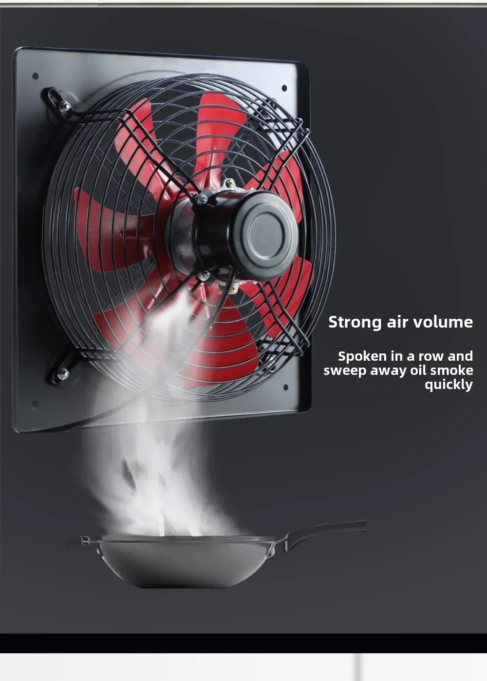 High Speed Kitchen Exhaust Fan - Powerful Window Ventilation for Warehouse Silent 2800r/min with Dual Mesh Cover - Household Exh