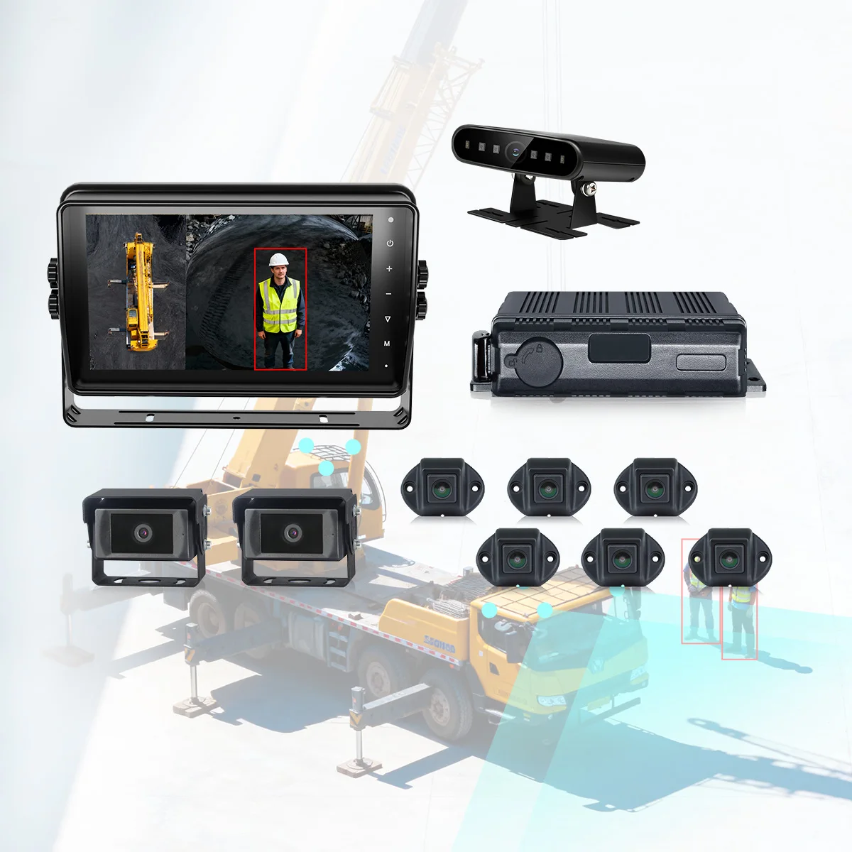 

R159 Truck Crane 360 Bird View Camera System With Driver Monitoring System For Blind Spot Detection