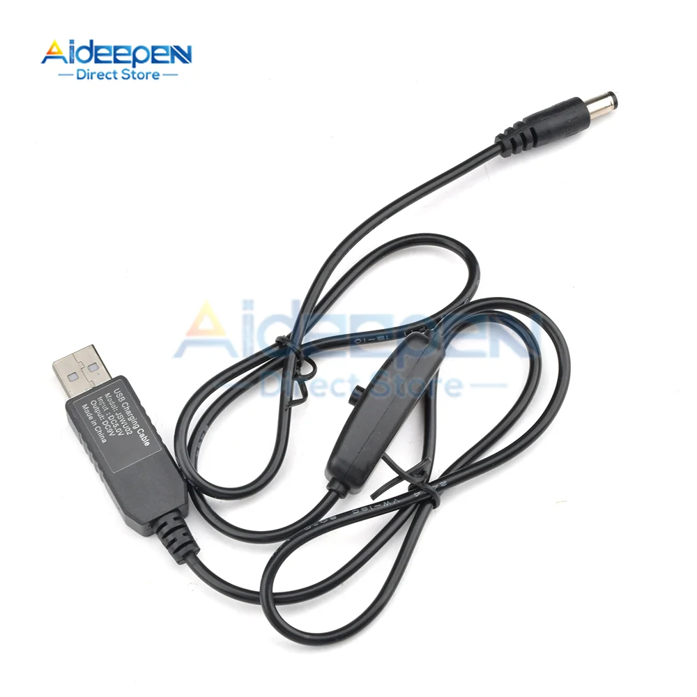 1Pcs 5V To 5V/9V/12V DC-DC สายแปลง USB To 5.5X2.1MM 3.5X1.35MM แจ็ค DC Step-Up โมดูลสายไฟ String พร้อมสวิตช์