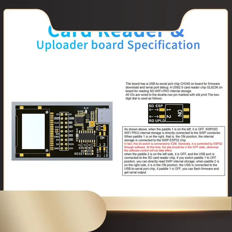 

База беспроводной передачи FYSETC SD WIFI Pro на ESP32 с картой 8 ГБ, поддержкой загрузки Websever для 3D-принтера-N36R