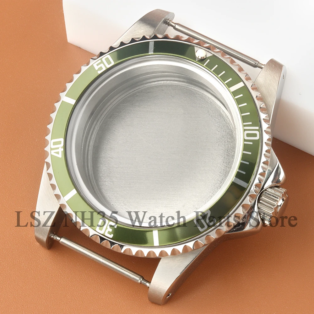Vintage 39.5mm NH35 Watch Case Orange bezel Sapphire Glass Case