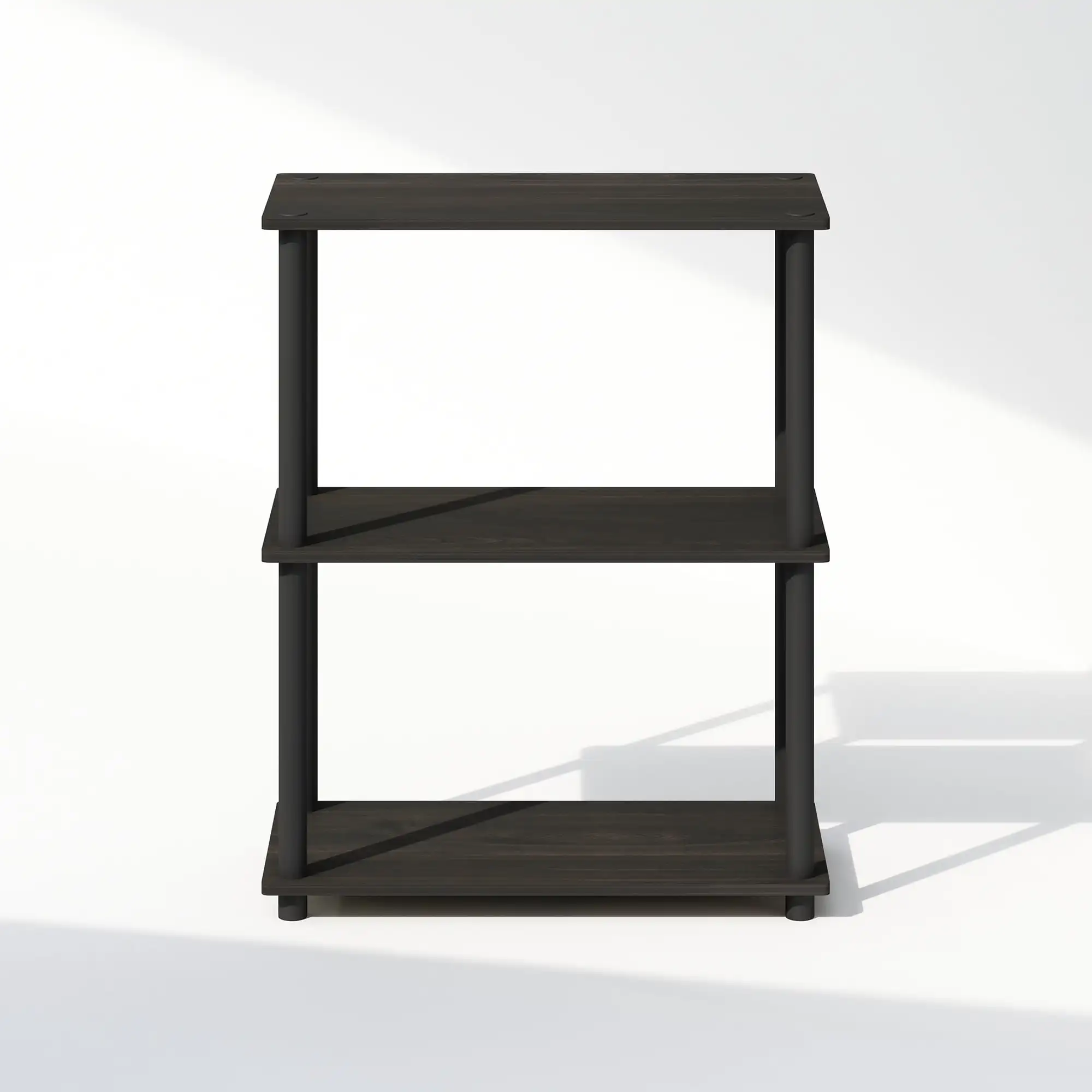 Furinno rak Display ringkas 3-Tier, Unit rak, wadah buku, Espresso/hitam