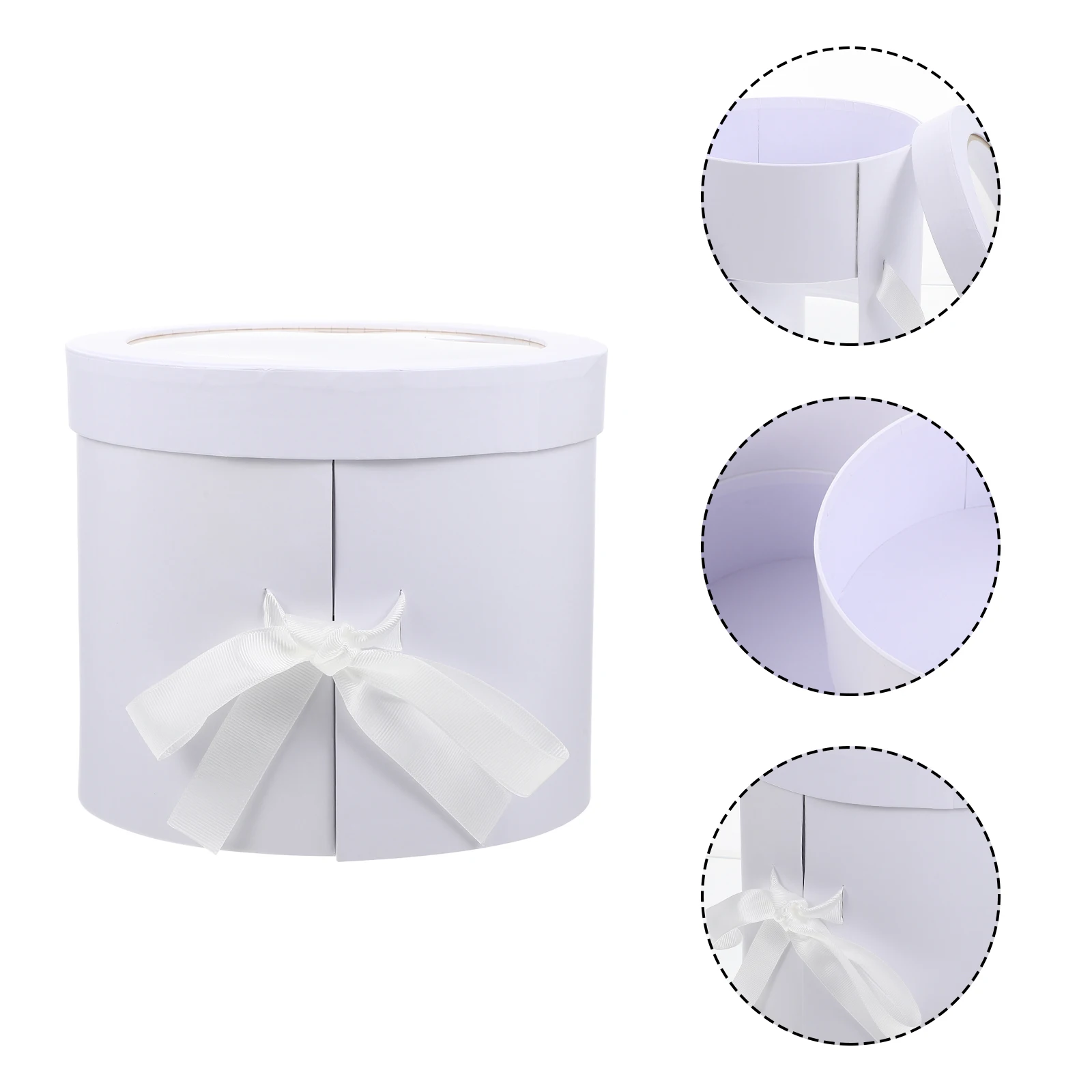 

Flower Boxes Gifts Round Decorative Paper Cloth Small Wedding Bridesmaid Mother Shaped Valentine Treat Bouquet for Flowers