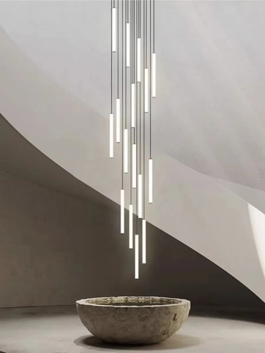 Modern LED Living Room Pendant Lighting Spiral Staircase Indoor Lamp Kitchen Home Decoration Nordic Luxury Ceiling Chandelier