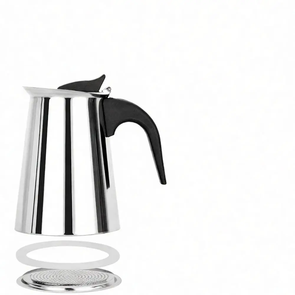 High Quality Moka Pot Stainless Steel Espresso Maker Stovetop Coffee Percolator Traditional Brewing Pot For Coffee
