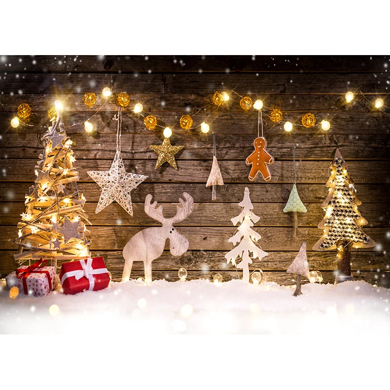 SHENGYONGBAO Christmas day Backgrounds For Photography Winter Snow Gift Baby Newborn Portrait Photo Backdrops 210316SLT-01