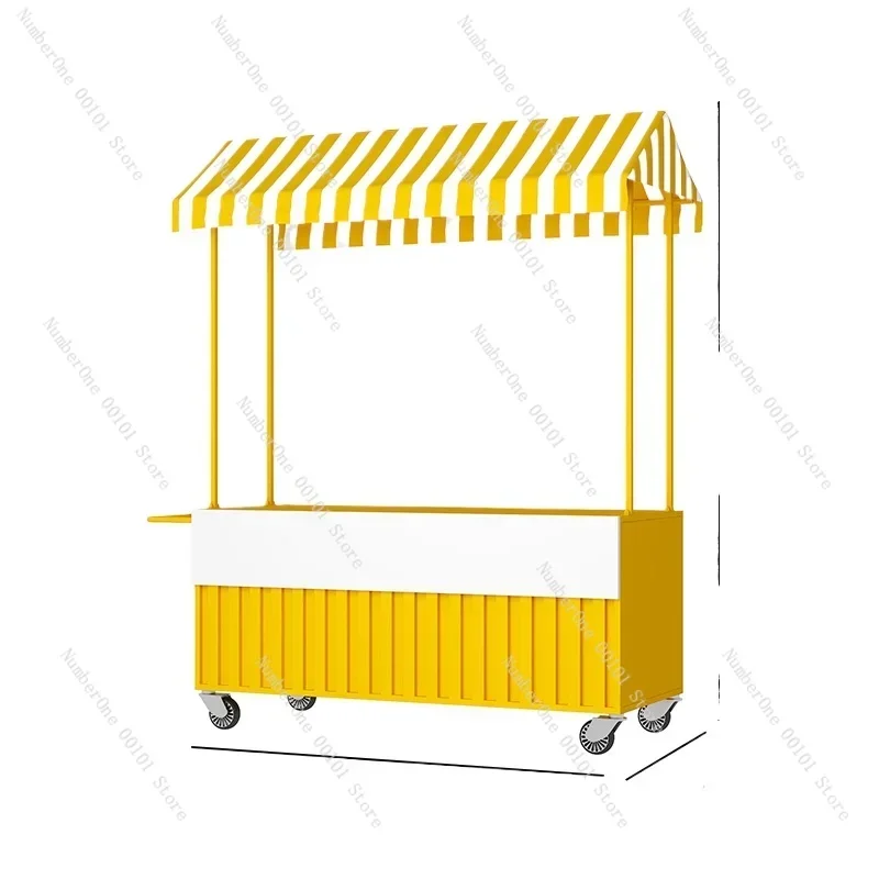 Market wrought iron flower car stall trolley night market promotion special car outdoor mobile snack stall car display rack