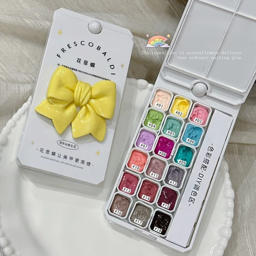 Imagen 1 del producto 18 colores gradiente Pat pintura Gel Nail Art Color degradado DIY diseño Gel barniz 4 en 1 utilizado para patrón de estampado de uñas gradiente