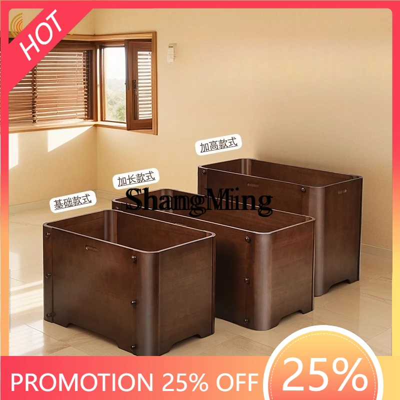 

FG bath bucket household whole body sweat steam thickened solid wood removable folding bath bath bucket