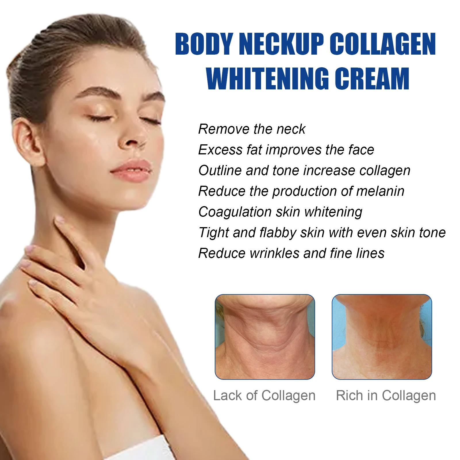 Neck Collagen Care Cream,Targeting Tech-Neck with Collagen Plumping,Neck & Décolletage Firmin,Long-lasting 24H Moisture Barrier,Refreshing Gel Cream Texture,Anti-Cakeing Makeup Primer For Neck,Clean & Vegan-Friendly Formula
