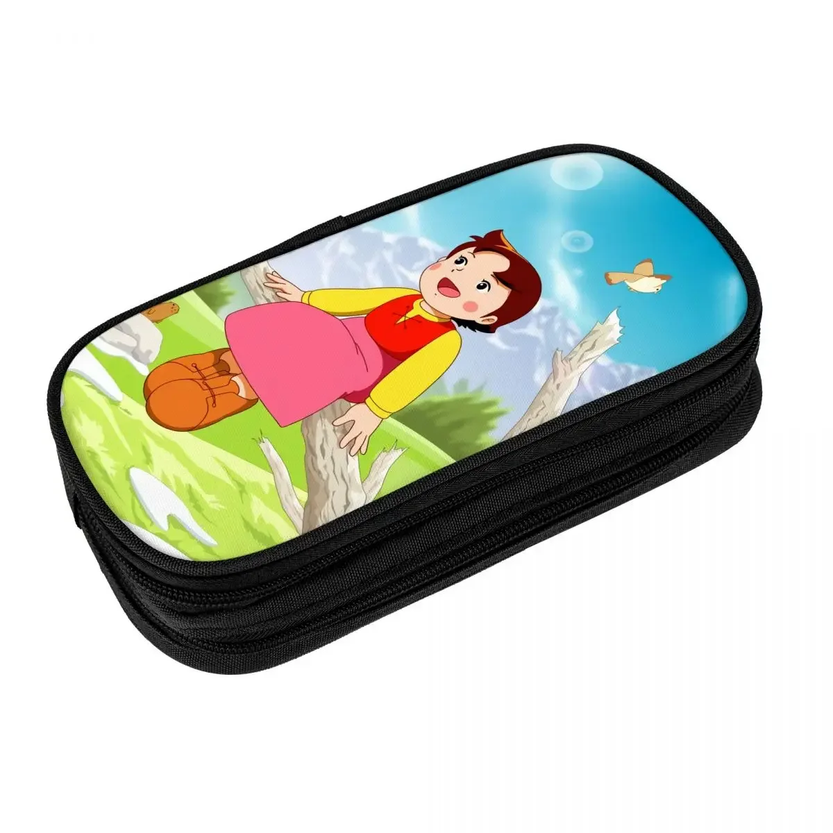 Kawaii Heidi On The Tree Pencil Cases for Girl Boy Large Capacity Anime Cartoon Alps Mountain Girl Pen Bag Box Stationery