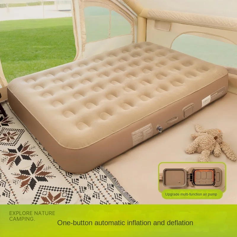 全自動インフレータブルマットレス、ポータブルシングルインフレータブル折りたたみベッド、アウトドアキャンプ、旅行用テント寝具マットベッド