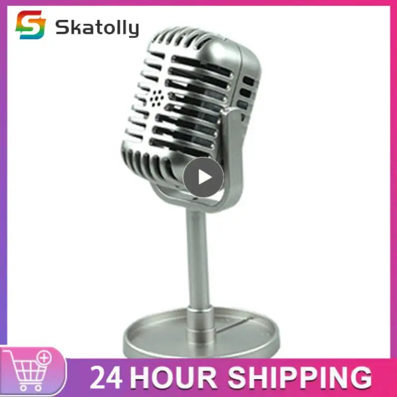 Simulation Classic Retro Dynamic Vocal Microphone Vintage Style Mic Universal Stand For Live Performanc Karaoke Studio Recording