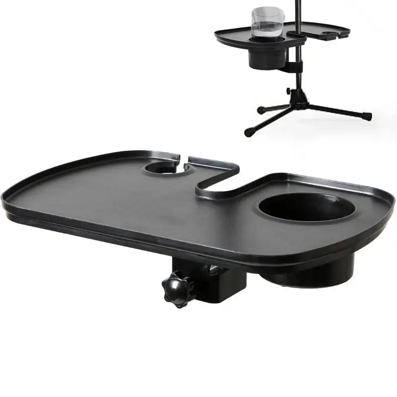 Microphone Stand Tray Multifunctional Microphone Rack With Cup Holder Utility Shelf For Music Stand Sound Card Tray