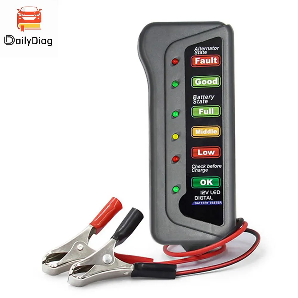 

12V Auto Car Battery Tester LCD Digital Test Analyzer Automotive System Analyzer Alternator Cranking Check Car Diagnostic Tool