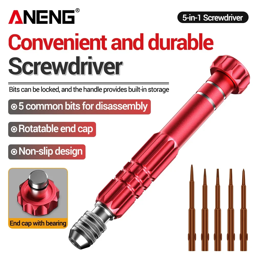 

Multifunctional Screwdriver Precision Instrument Maintenance 5-in-1 Set Strong Magnetism Disassembly And Repair Tools ANENG