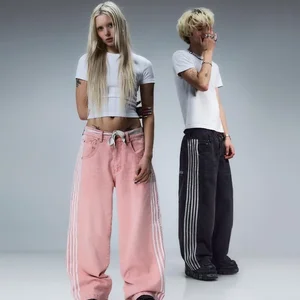 Y2k Baggy hochwertige Jeans Striped Harajuku Jogginghose of Men Hip Hop Streetwear Casual Larga 8 Hauptverkäufe Bermuda Jeans Stickerei weiblich - №1