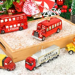 Christmas Decorative Glass Shaped Bus