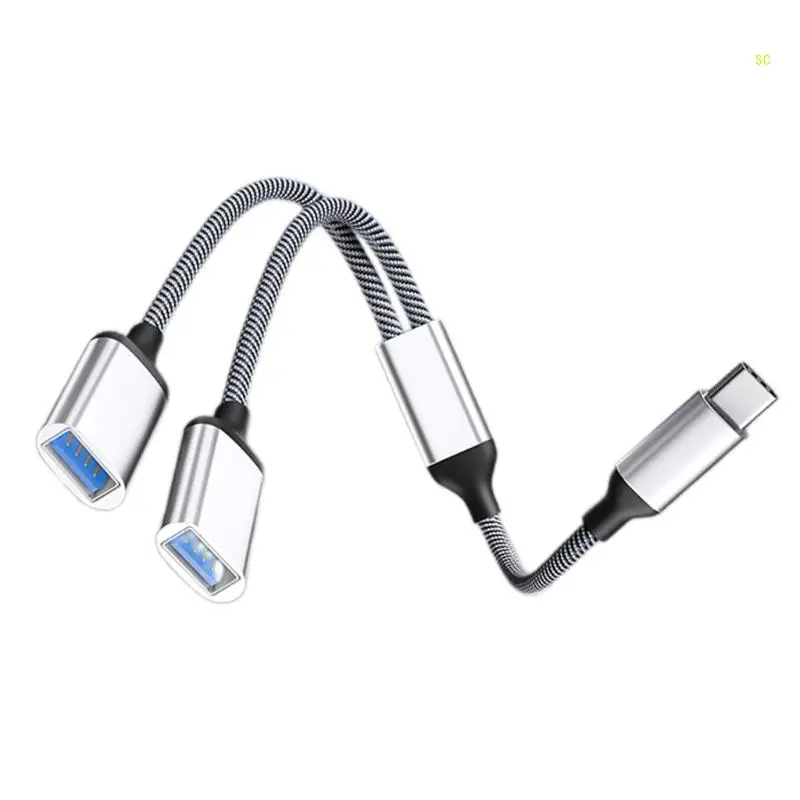 USB Type C Male to 2 USB Female Extension Cord Converter Power Split Adapter Dropshipping