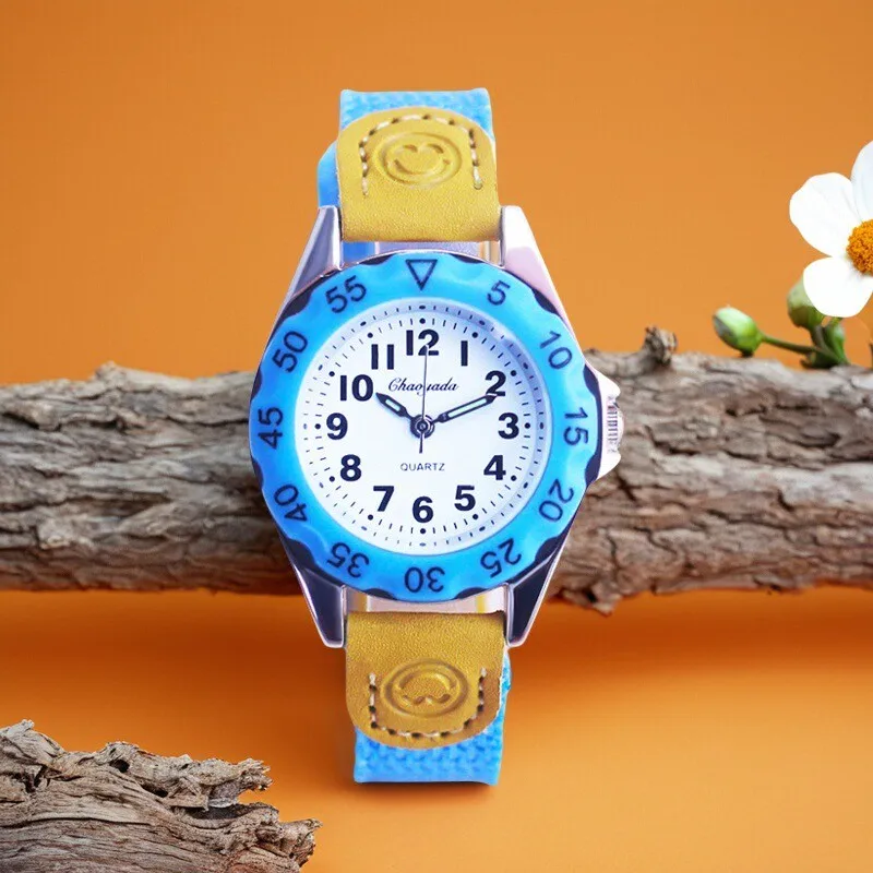 children‘s boys girls little kids colorful strap clear numbers quartz watches students learn time soft canvas electric watches