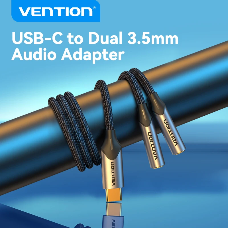 Vention Type C to Dual 3.5 Jack USB C to 3.5mm Aux Double Earphones Audio Adapter for USB-C Tablet Phone Laptop Jack 3 5 Cable