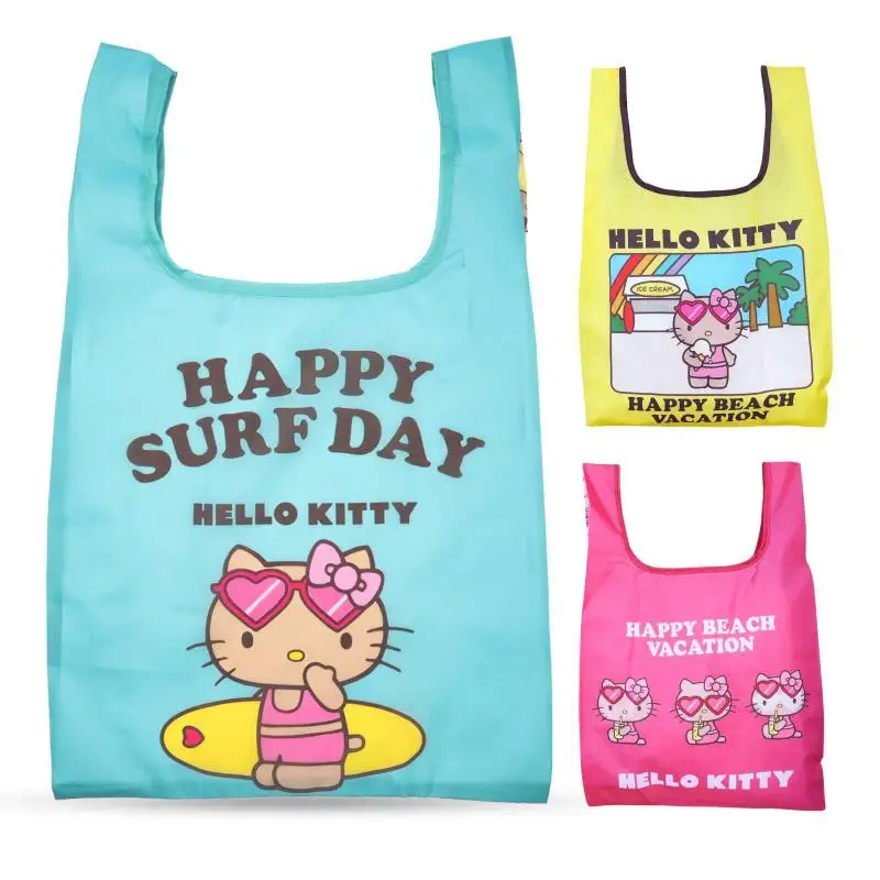 

Kawaii Sanrio Hello Kitty Cartoon Folding Tote Bag Anime Peripheral Shoulder Bag Bento Bag Shopping Bag A Holiday Gift for Girls