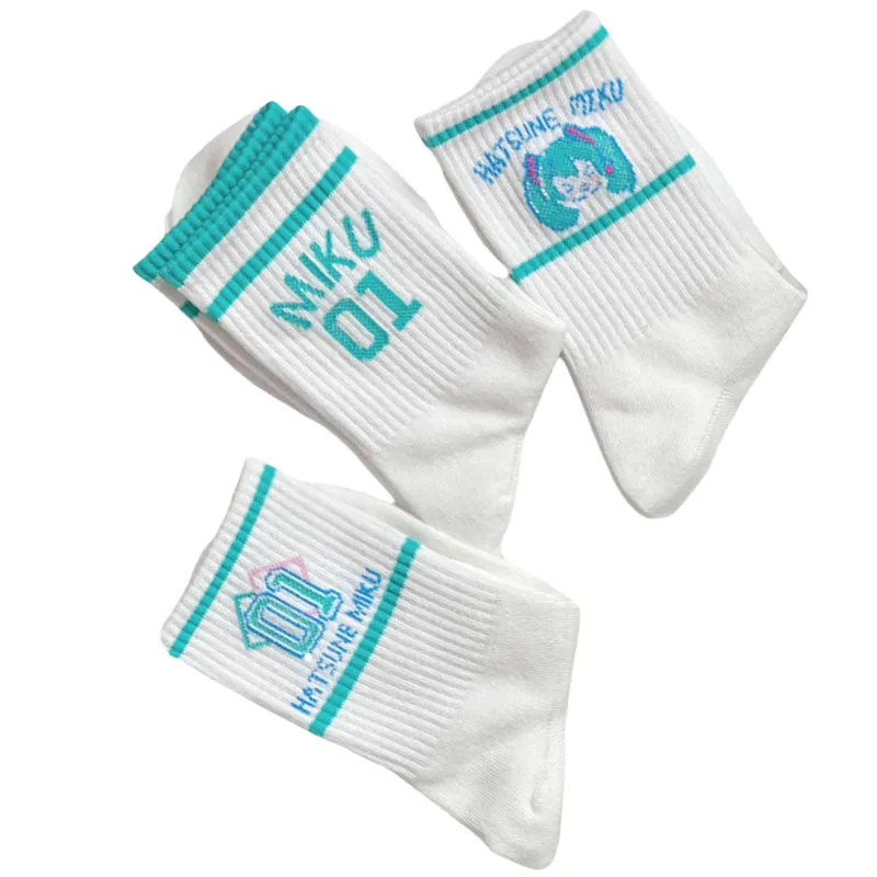 

Kawaii Hatsune Miku mid-calf socks cartoon animation peripheral comfortable versatile lightweight breathable sports cotton socks