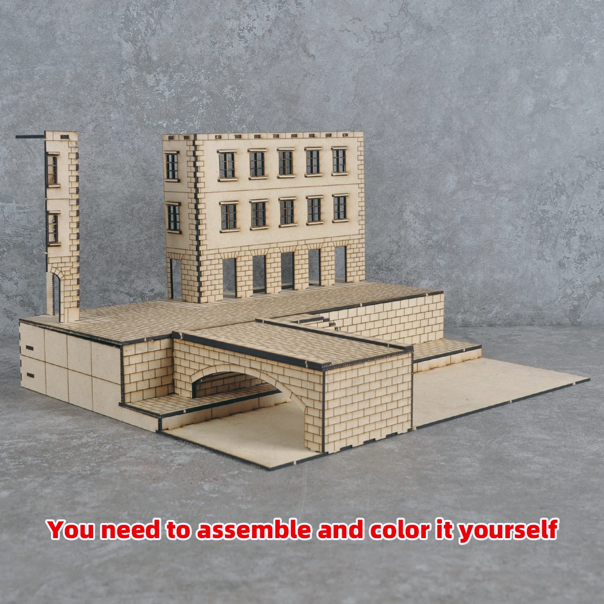 Montage-Modellbausatz für Straßenarchitektur-Dioramen, Miniatur-Modellbausatz, Panzer-Display-Basis, Auto-Display-Ständer 1/43/48/64/72/87/150 – Detail 3